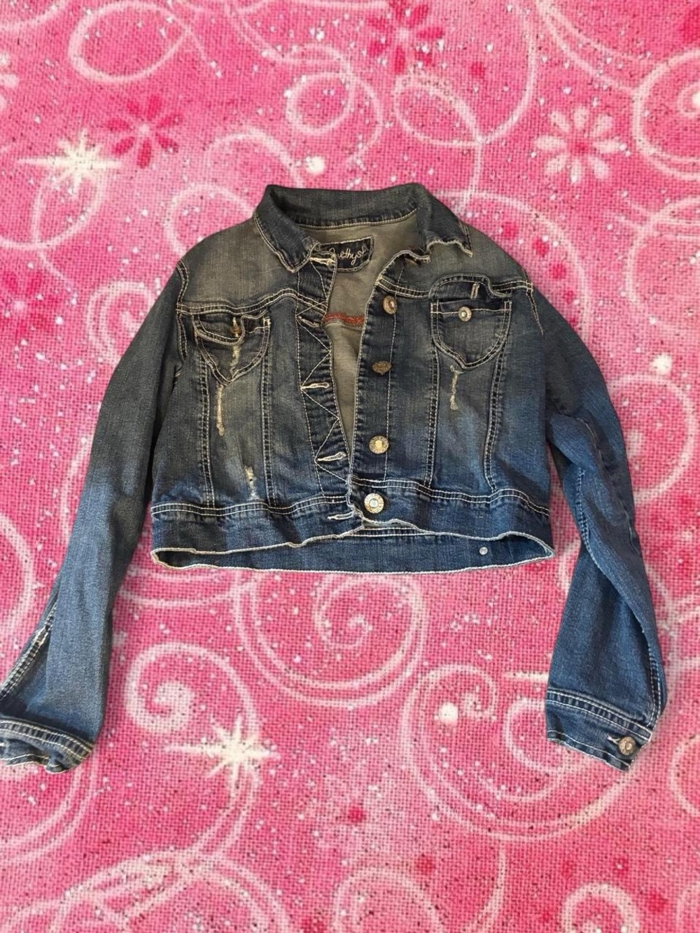 Amethyst Jeans Dark Blue Denim Cropped Jacket